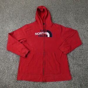 North Face Hoodie  Boys XL 18-20 Red Outdoor Full Zip Sweatshirt Sweater Jacket